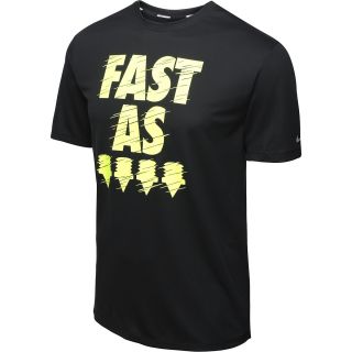 NIKE Mens Fast As Short Sleeve Running T Shirt   Size Large, Black