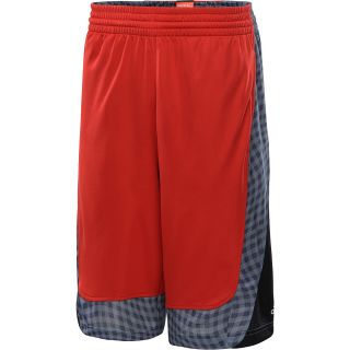 adidas Mens Edge Check Basketball Shorts   Size Large, Lt.scarlet