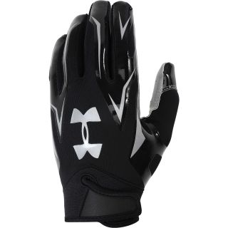 UNDER ARMOUR Adult F4 Football Receiver Gloves   Size Small, Silver/black