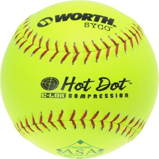 WORTH ASA Hot Dot 12 Slowpitch Softball, Yellow