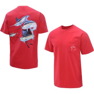 GUY HARVEY Mens Trouble Short Sleeve T Shirt   Size 2xl, Red