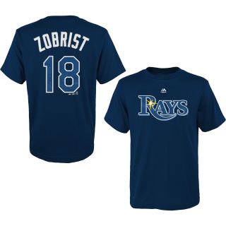 REEBOK Youth Tampa Bay Rays Ben Zobrist Player Name And Number T Shirt   Size