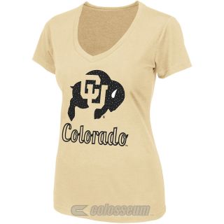 COLOSSEUM Womens Colorado Buffaloes Vegas V Neck T Shirt   Size Small, Tan