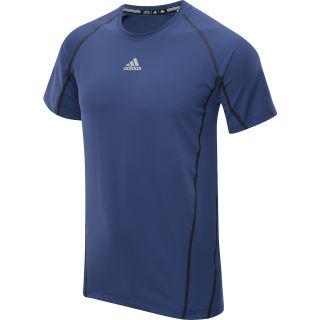 adidas Mens TechFit Fitted Short Sleeve T Shirt   Size Small, Collegiate Navy