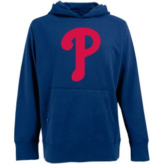 Antigua Mens Philadelphia Phillies Signature Hood Applique Pullover Sweatshirt