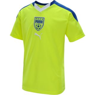 PUMA Boys Crest Short Sleeve V Neck Soccer Jersey   Size Xl, Safety Yellow