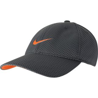 NIKE Mens Dri FIT Heritage Mesh Hat, Grey/orange