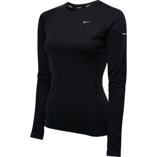 NIKE Womens Miler Long Sleeve Running Top   Size Medium, Black/reflective
