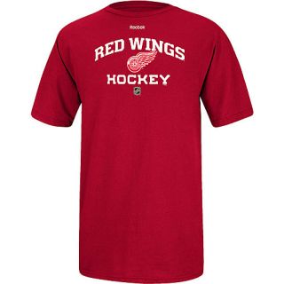 REEBOK Mens Detroit Red Wings Authentic Team Hockey Short Sleeve T Shirt  