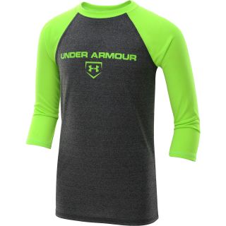 UNDER ARMOUR Boys 3/4 Sleeve Baseball Shirt   Size Medium, Hyper Green