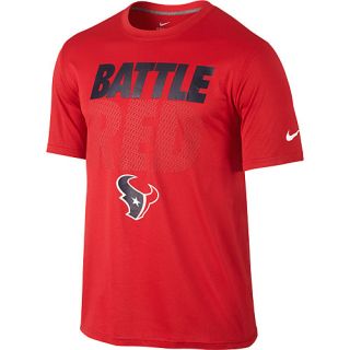NIKE Mens Houston Texans Battle Red Logo Short Sleeve T Shirt   Size Large,