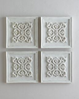 Antiqued White Square Panel