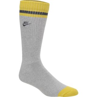 NIKE Mens Classic Stripe Crew Socks   Size Medium, Grey/yellow