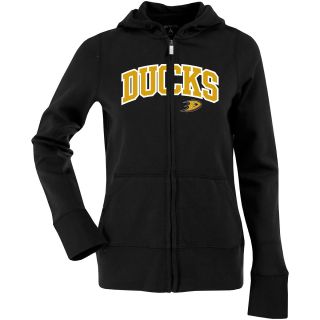 Antigua Womens Anaheim Ducks Signature Hood Applique Full Zip Sweatshirt  