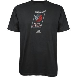 adidas Mens Portland Trail Blazers Full Primary Logo Short Sleeve T Shirt  