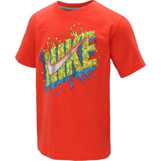 NIKE Boys Effervescent Swoosh Short Sleeve T Shirt   Size Medium, Crimson/grey