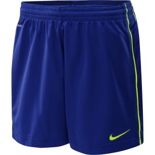 NIKE Womens Academy Knit Soccer Shorts   Size Medium, Deep Night/volt