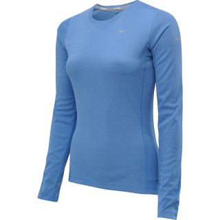 NIKE Womens Miler Long Sleeve Running Top   Size Medium, Distance Blue/pure