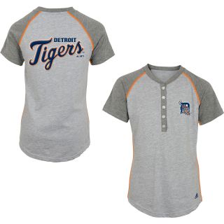 adidas Youth Detroit Tigers Base Hit Henley Short Sleeve T Shirt   Size Small