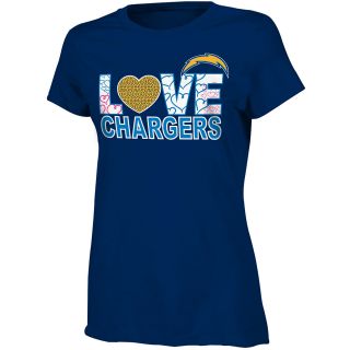 NFL Team Apparel Girls San Diego Chargers Feel The Love Short Sleeve T Shirt  