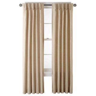 ROYAL VELVET Supreme Pinch Pleat/Back Tab Lined Curtain Panel, Linen