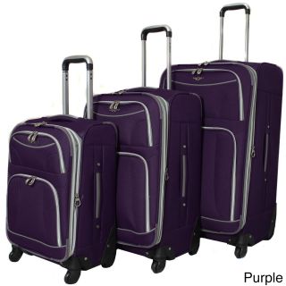 Rockland Fusion Collection 3 piece Expandable Lightweight Spinner Upright Luggage Set