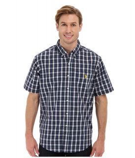 U.S. Polo Assn Short Sleeve Button Down Plaid Shirt Mens Short Sleeve Button Up (Navy)