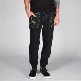 Splatter Mens Quilted Sweatpants Black In Sizes Xx Large, Small, X Larg