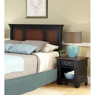 Home Styles The Aspen Collection Rustic Cherry   Black Queen/full Headboard   Night Stand Black Size Queen