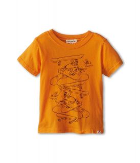 Appaman Kids Super Soft Classic Cotton Tee w/ Skatepile Graphic Boys T Shirt (Orange)