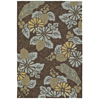 Indoor/ Outdoor Fiesta Chocolate Island Rug (2 X 3)