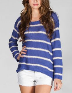 Striped Womens Hi Low Sweater Blue In Sizes Large, X Small, X Large,
