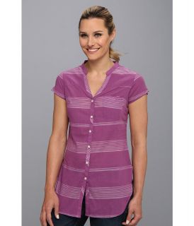 Columbia Sun Drifter Tunic Shirt Womens Short Sleeve Button Up (Purple)