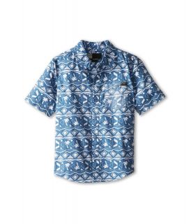 ONeill Kids Palms S/S Shirt Boys Short Sleeve Button Up (Blue)