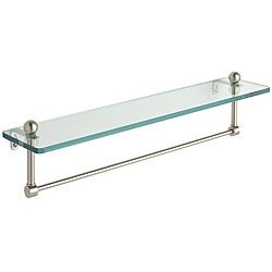 Glass 16 inch Bathroom Shelf With Towel Bar