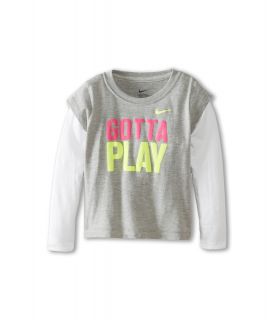 Nike Kids Gotta Play 2 Fer Girls T Shirt (Gray)