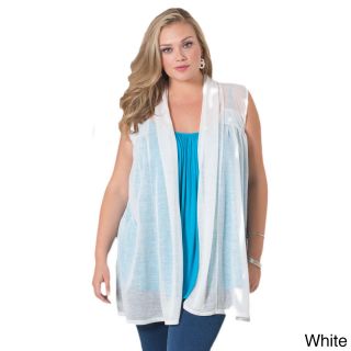 Sealed With A Kiss Sealed With A Kiss Womens Plus Size Harper Sheer Lightweight Vest White Size 6X (34W)