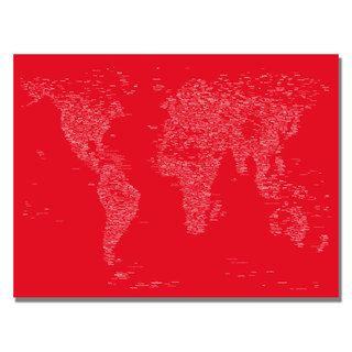 Michael Tompsett Font World Map Ii Canvas Art
