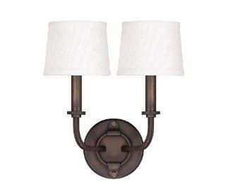 Capital Lighting 1717TB 546 Chastain 2 Light Wall Sconce, Tobacco Finish with Decorative Shade    
