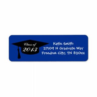 Blue White Class of 2013 Graduation Address Labels