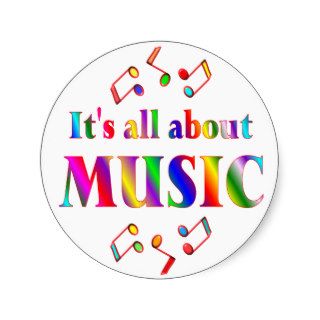 About Music Round Sticker