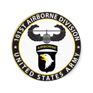 101st Airborne Round Sticker