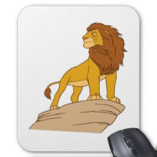 Lion King adult Simba standing proud on rock cliff Mouse Pads