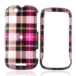 Motorola Cliq Bundle Hard Case Plaid pink Cell Phones & Accessories