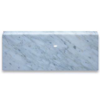 Carrara White Italian Carrera Marble Baseboard Trim Molding 4 x 12 Polished   Marble Tiles  