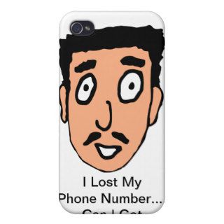Cartoon Bad Pick up Line Slimy Moustache Guy iPhone 4 Cases