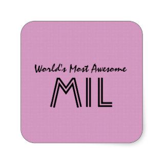 World's Most Awesome Mother In Law Pink Gift V01 Stickers