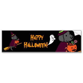 Halloween Black Labrador Cartoon 1 Bumper Stickers