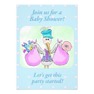 Stork Baby Shower Invite template