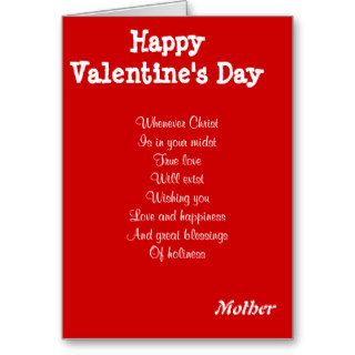Religious valentine's day mother greeting card